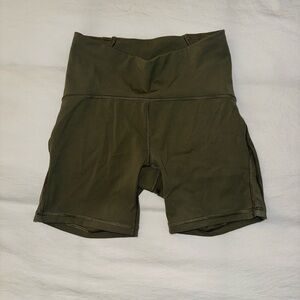 Lululemon Olive Green Women's High-Waisted Shorts